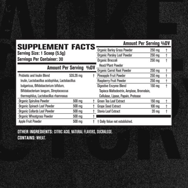 Jacked Factory Green Surge Green Superfood Powder- Keto Friendly Greens Drink w/Spirulina, Wheat & Barley Grass, Organic Greens - Green Tea Extract, Probiotics & Digestive Enzymes - Sour Apple - 30sv - Image 5