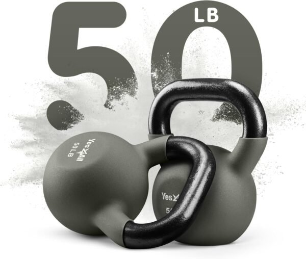 Yes4All Neoprene Coated & Kettlebell Sets - Hand Weights for Home Gym & Dumbbell Weight Set training 50 lb - Image 3