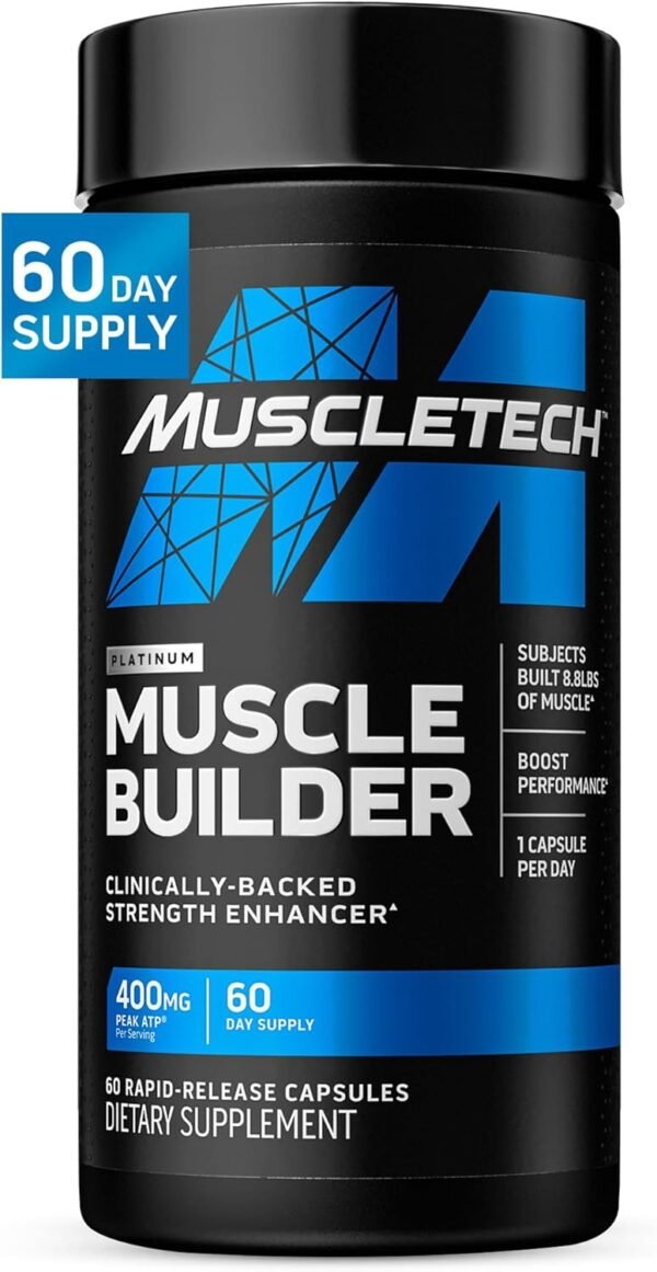 Muscletech Nitric Oxide Supplements for Men & Women, Muscle Builder (60 Capsules) - Nitric Oxide Booster Supplement Supports Muscle Gain & Performance - 400mg Peak ATP for Enhanced Strength - Image 2