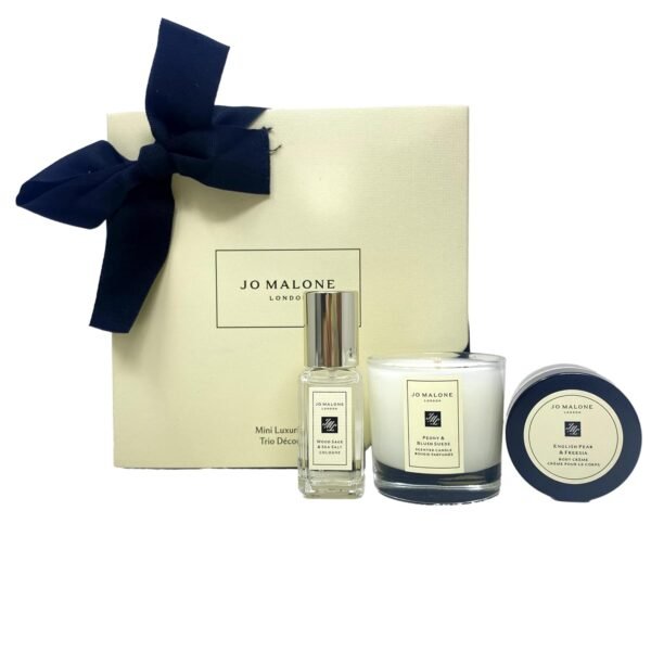 Jo Malone London Mini Luxuries Trio Gift Set - Wood Sage & Sea Salt Cologne - English Pear & Freesia Body Creme - Peony & Blush Suede Candle - Travel Size - Image 2