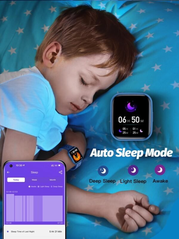 Kids Smart Watch Girls Boys, Smart Watch for Kids Smart Watch Gifts for 4-16 Years Old with Sleep Mode 19 Sports Mode Pedometer Birthday Gift for Boys Girls - Image 6
