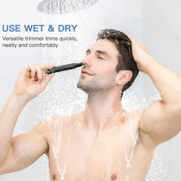 Lithium Ear and Nose Hair Trimmer Clipper for Men & Women, USB Rechargeable Professional Eyebrow Trimmer, Smart Cleaning System Waterproof Painless Facial Hair Remover - Image 4