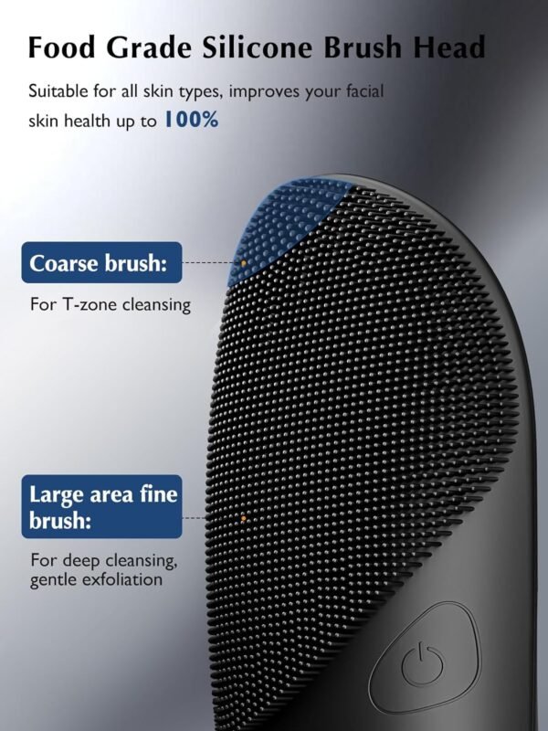 Face Scrubber Facial Cleansing Brush: COSLUS Silicone Portable Waterproof Rechargeable Face Wash Brush, 4 Cleansing Modes, Electric Face Exfoliator for Men Women Cleaning, Exfoliating, Massaging - Image 6