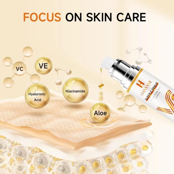 Super Vitamin C Serum for Women over 70, Vitamin C Serum for Face, Dark Spot Remover for Face, Hyaluronic Acid Skin Care, Targets Age Spots, Hydrates and Wrinkle Reduction 1.7fl oz - Image 4