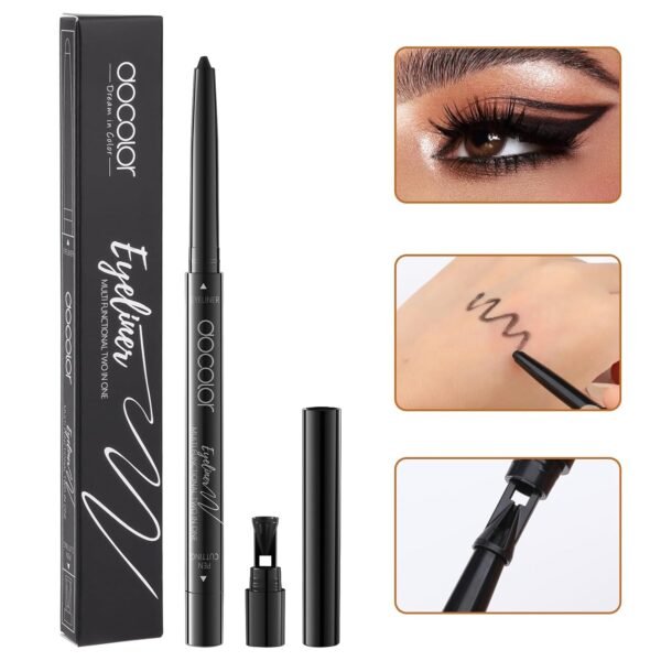 docolor Eyeliner Gel Eye Liner Pen Ultra-Pigmented Waterproof Smudge-proof Gel Eyeliner Pencil, Black - Image 10