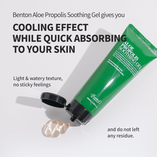 BENTON Aloe Propolis Soothing Gel 3.38 fl oz | Aloe Vera Gel for Sunburn Relief | Aloe Vera Gel for Travel Size | Aloe Vera Gel Moisturizer for Face | Aloe Gel for Face After Sun | Organic Aloe Vera - Image 6