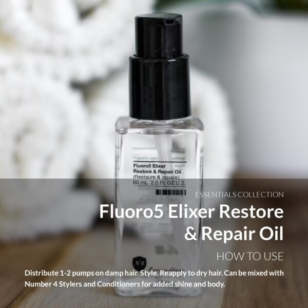 Number 4 Hair Oil, Anti Frizz Hair Serum, Fluoro5 Elixir Restore & Repair Oil, 2.0 oz - Image 5