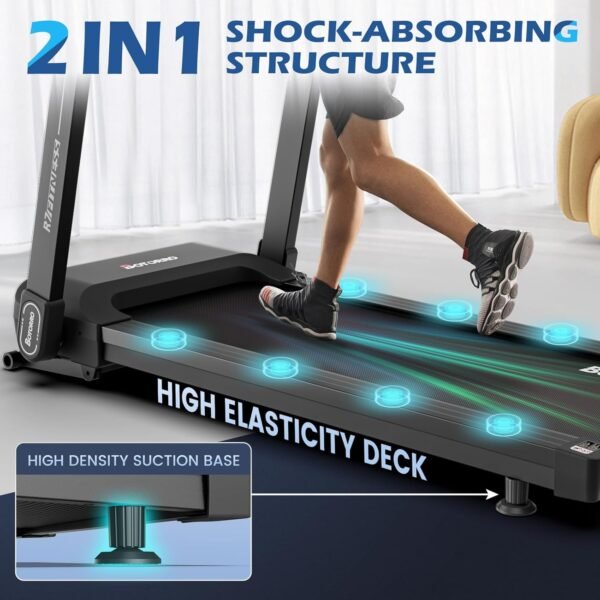 Treadmills for Home, Foldable Treadmill, Wide Shock Absorption Deck for Walking or Running, 300 LBS Weight Capacity, Bluetooth Enable, LED Display| R5PRO 12% R7 R9 18% Auto Incline - Image 5