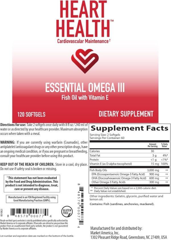 Heart Health Essentials: Omega 3 Fish Oil with Vitamin E, TriActive Homocysteine Support, and Advanced LipiTrim Ultra for EPA, DHA, Triglyceride, Cholesterol, and Cardiovascular Health Support. - Image 4