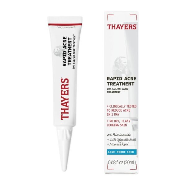 Thayers Rapid Acne Treatment with 10% Sulfur, Sulfur Acne Treatment with Niacinamide and Glycolic Acid, Soothing and Non-Stripping Skin Care, 0.68 Fl Oz - Image 2