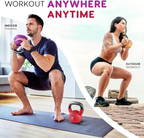 Yes4All Neoprene Coated & Kettlebell Sets - Hand Weights for Home Gym & Dumbbell Weight Set training 50 lb - Image 5
