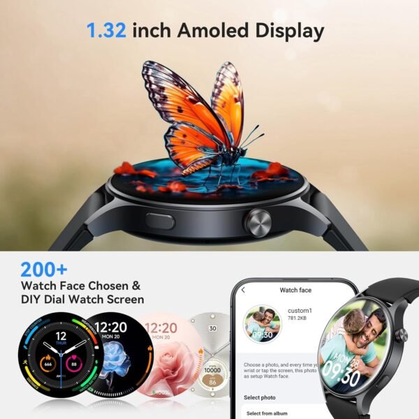 aeac Smart Watch for Men Women, AMOLED Ultra-Clear Screen Fitness Trackers with Heart Rate/Sleep/SpO2 Monitor, Smartwatch for iPhone/Samsung/Android, 110+ Sport Modes Waterproof Reloj Inteligente - Image 5