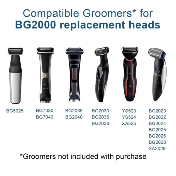 BG2000 Replacement Head For Bodygroom 7000 - Compatible with Philips Norelco Bodygroom Series 7000 (BG7030, BG7040) & Series 5000 (BG5025),2-Pc Pack - Image 3