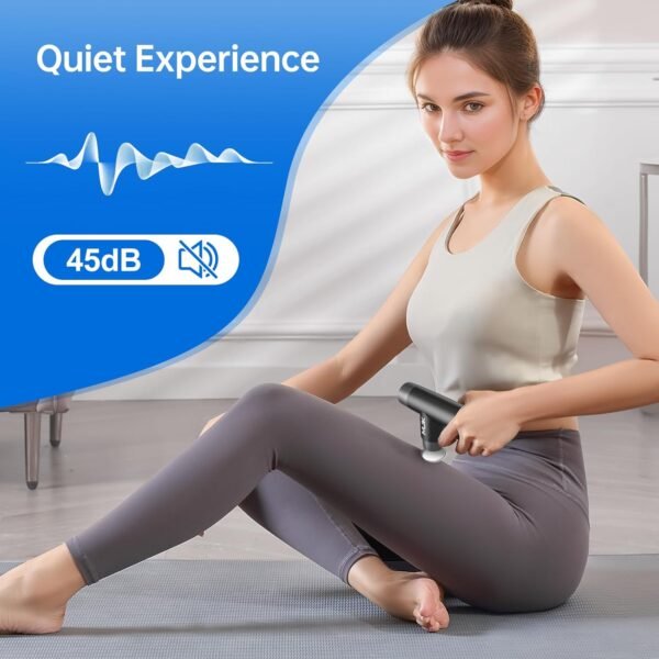 Mini Massage Gun, Percussion Deep Tissues Muscle with Heat, Portable Full-Metal Massage Gun with 3 Interchangeable Heads | 4 Speeds | Compact Sports Massager Helps Relieve Sore Muscles and Stiffness - Image 7