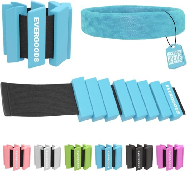 Wrist and Ankle Weights for Women and Men, Set of 2 (1lb Each) Wrist Weights with Sweatband, Adjustable Strap Leg Weights Perfect for Yoga, Pilates, Dance, Pool Workouts, and Jogging - Image 2