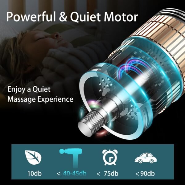 Massage Gun, Birthday Gifts for Women, Massager for Pain Relief Deep Tissue, Percussion Massage Gun Care Gifts for Mom & Dad, Handheld Massagers, Black - Image 7