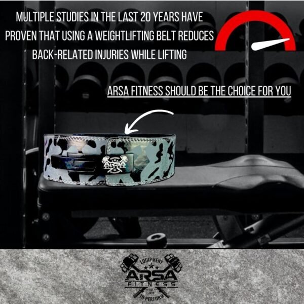 Weightlifting Adjustable Lever Belt for Men & Women Real Cow Hide Leather for Powerlifting Back Support Workout Deadlifts Squats 10MM Thickness 4" Width - Nighthawk Tundra - Image 3