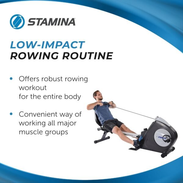 Stamina Conversion II Recumbent Exercise Bike and Rower - Cardio Machine with Smart Workout App - Exercise Bike for Home Workout - Up to 250 lbs Weight Capacity - Image 5