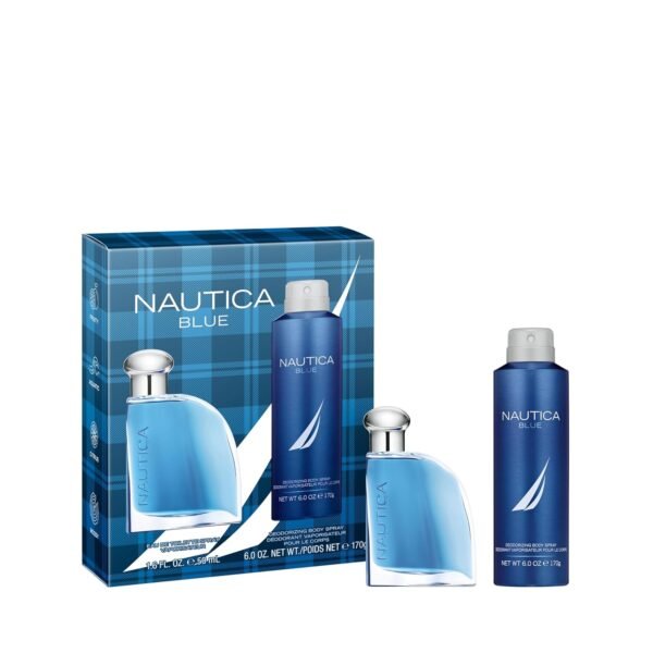 Nautica Blue Eau de Toilette + Deo Body Spray, Notes of Basil, Jasmine, and Cedarwood, Men's Fragrance, Long Lasting, Everyday Fragrance - Image 2