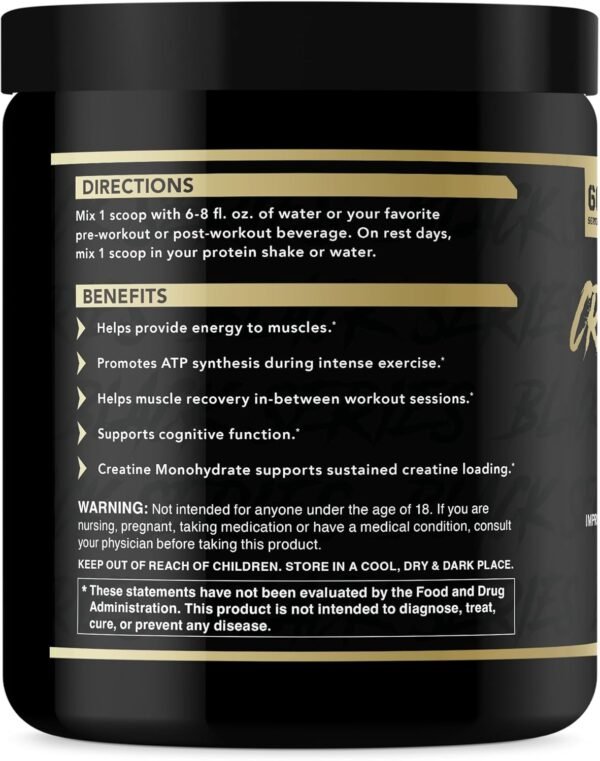 Anabolic Warfare Creatine Monohydrate, Post Workout Recovery, Increase Performance, Sustain Loading, Premium Creatine* (60 servings) - Image 3