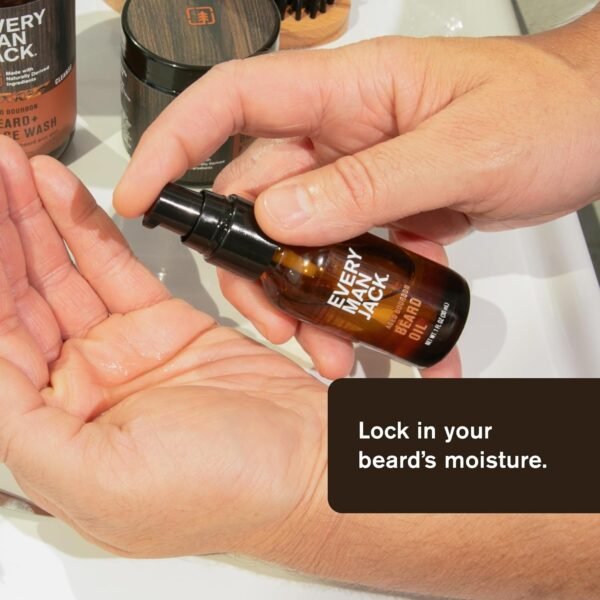 Every Man Jack Beard Oil & Beard Butter Bundle - Aged Bourbon Fragrance - Rejuvenates, Hydrates & Styles Dry Beards - Naturally Derived with Cocoa Butter and Shea Butter - Image 3