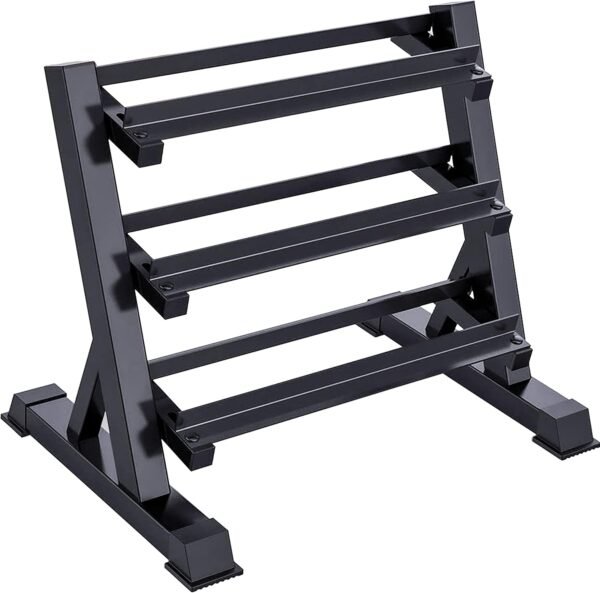 Zlinke 3-Tier Dumbbell Rack Multilevel Weight Storage Organizer for Home Gym, Weight Rack for Dumbbells, Kettlebells, 1100LBS, Alloy Steel - Image 2