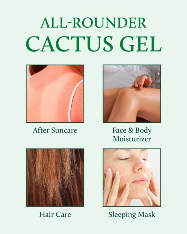 YADAH Cactus Soothing Gel (8.45fl oz) - Sunburn Relief, Calm, Cool & Soothe Irritated Skin, Face Redness. Korean Skin Care. 95% Cactus Extract, Vegan. - Image 7