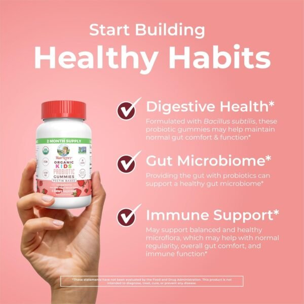 MaryRuth's Multivitamin and Probiotic Gummies (Strawberry) for Kids | Clean Label Project Verified® | Vitamins for Gut Health, Immunity, & Overall Wellness | Vegan, Non-GMO, Gluten Free - Image 6