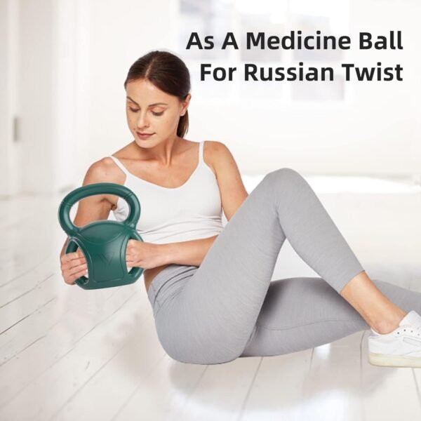 RUNWE 3 Handle Kettlebells Weight - Weight for Women Options 5, 10, 15 and 20 LB for Russian Twists AB Exercise, Weightlifting and Core Fitness Exercise Home Gym [Single in Sold] - Image 6