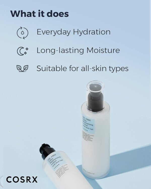 COSRX Oil Free Lotion with Birch Sap, Daily Acne Facial Moisturizer, Hydrating Moisturizer for All Skin Types, Korean Skin Care, Paraben free, 3.38 fl.oz / 100ml - Image 5