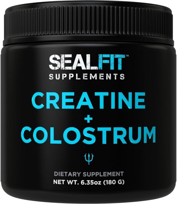 SEALFIT Creatine + Colostrum. Creatine Monohydrate + Grass Fed Bovine Colostrum Powder. 2-in-1 Superfood Supplement for Energy, Strength, Recovery, Immune Support, and Gut Health. for Men & Women. - Image 2
