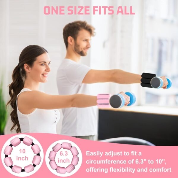 Wrist Ankle Weights for Women, Adjustable Weight(1LB~1.1LB Each) with Spare Two Weights Non-Slip Hand & Leg Weighted for Strength Training, Walking, Running, Yoga, Pilates, and Jogging - Image 5