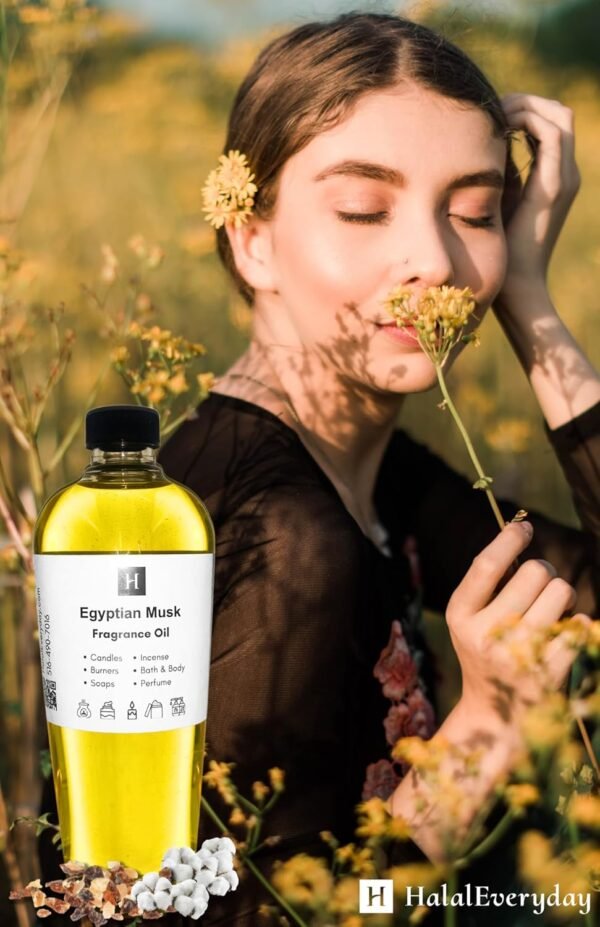 HalalEveryDay Egyptian Musk Perfume Body Oil Luxurious Fragrance for All-Day Elegance Skin Soothing Gentle Long-Lasting Aerosol Free All NaturalScent 8oz Bottle - Image 4