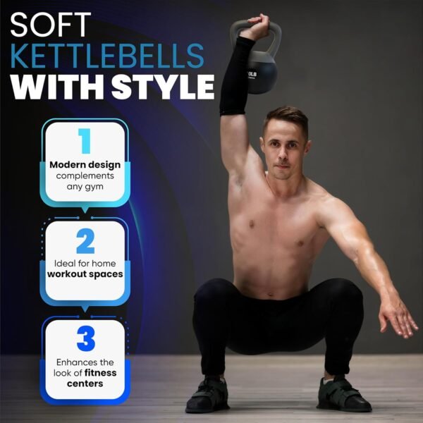 bintiva Soft Kettlebells - Sea and Iron Sand Filled Weights for Women and Men - Color Coded Kettle Bell Sets - Image 4