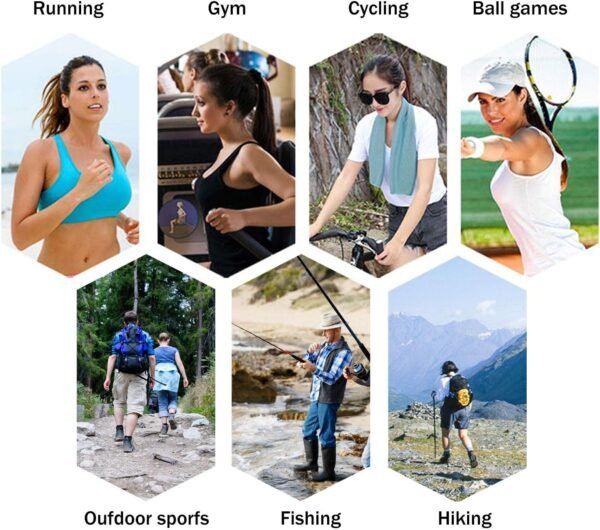 INNOLIFE 6 Pack Cooling Towels Breathable Ice Towel for Sports, Gym, Fitness, Running, Hiking, Yoga - Black - Image 7