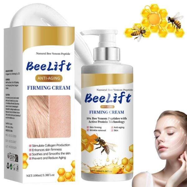 BeeLift Anti-Aging Firming Cream, Bee Lift Firming Cream, Bee Venom Wrinkle Removal Cream, Bee Venom Skin Firming Cream, 24-Hour Moisturizing Body Cream, Natural Anti Wrinkle Cream for All Skin Types - Image 2