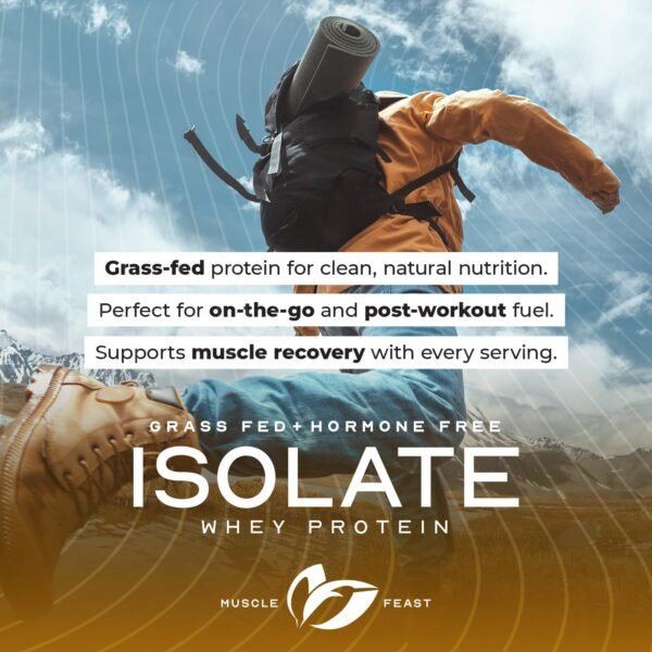 Muscle Feast Grass-Fed Whey Protein Isolate, All Natural Hormone Free Pasture Raised, Vanilla, 2lb - Image 8