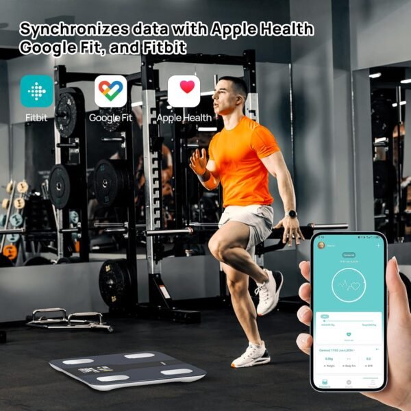 Scale for Body Weight,High Precision Digital Body Fat Analyzer, VA Large LED Smart Bathroom Scale, with BMI Heart Rate, 15 Body Composition, Sync Fitness App, Maximum Measuring Range 400lb - Image 6