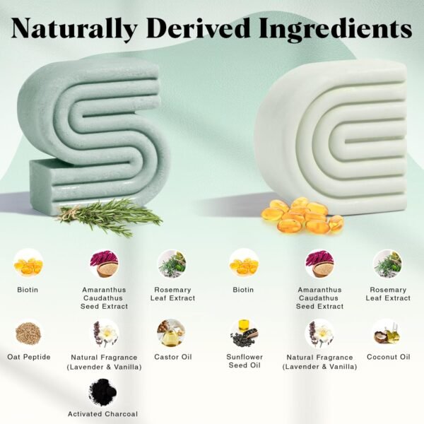 Kitsch Rosemary & Biotin Shampoo and Conditioner Bar Set for Thinning Hair - Volume Shampoo & Conditioner Bar for Men and Women, Hair Thickening & Regrowth Combo, Paraben Free, Made in USA - 2pcs - Image 3