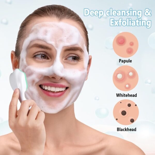 3Pack Face Scrub Brush Soft Bristles Silicone Facial Cleansing Brush Manual Handheld Exfoliating Face Brush Waterproof Face Scrubbers for Women and Men Deep Cleaning Skin Care - Image 7