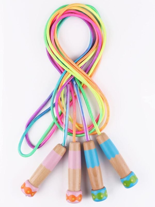Jump Rope for Kids Adjustable, Lorvain Kid Jump Ropes for Girls Boys Skipping Rope for Kids with Wooden Handle Cotton Braided Outdoor Fun Activity for Exercise Fitness Children Students Preschooler - Image 6