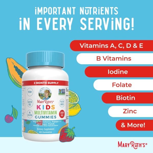 MaryRuth's Multivitamin and Probiotic Gummies (Strawberry) for Kids | Clean Label Project Verified® | Vitamins for Gut Health, Immunity, & Overall Wellness | Vegan, Non-GMO, Gluten Free - Image 3