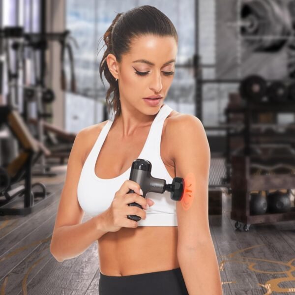 Mini Massage Gun with Heat, Deep Tissue Massage Gun, Portable Percussion Muscle Massager with 4 Massage Heads for Athletes - Image 3
