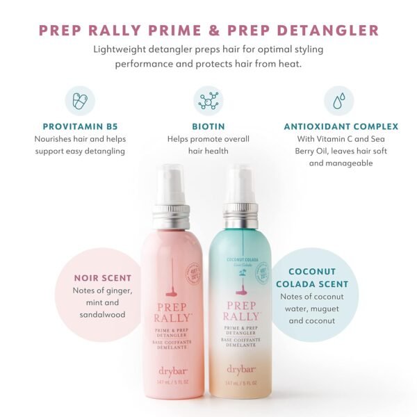 Drybar Prep Rally Prime & Prep Detangler | Nourishes Hair, Detangles with Ease, Leaves Hair Soft & Manageable, Protects Hair, Cruelty Free - Image 4
