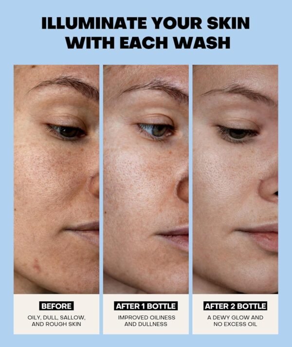 Gentle Foaming Face Wash, Deep Cleansing Facial Cleanser with Brush Moisturizing & Non-Irritating Face Cleanser for Sensitive Dry All Skin, PH Balancing Oil Control Pore Cleaner for Fresh(Blue) - Image 5