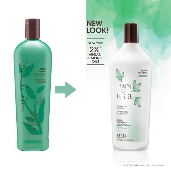 Bain de Terre Green Meadow Balancing Shampoo, Gentle Cleansing for Soft, Silky Hair with Argan & Monoi Oils, Paraben-Free, Color-Safe - Image 3