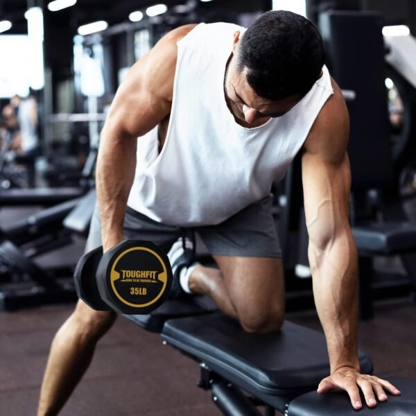 5-520LBS Dumbbell Sets With Optional Rack- PEV Coated & Non-slip knurl Iron Handle - Free Weights for Strength Training Full Body, Decagon Dumbbells for Home Gym, Workouts… - Image 7