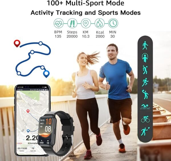 Fitness Tracker Smart Watch Make/Answer Calls for Women Men with Heart Rate Blood Oxygen Sleep Monitor Sports Modes Step Calorie Counter IP68 Waterproof for Android Phones and iPhone - Image 5