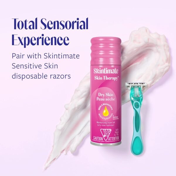 Skintimate Skin Therapy Dry Skin Shave Gel for Women, 6 Pack | Skintimate Shaving Cream for Women, Womens Shaving Cream, Shaving Foam, Womens Shave Gel, Pack of 6, 7oz each - Image 6