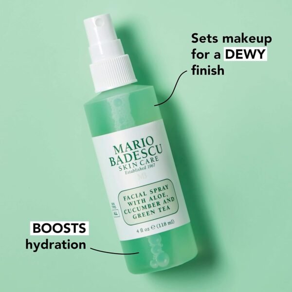 Mario Badescu Facial Spray with Aloe, Cucumber and Green Tea for All Skin Types, Face Mist that Hydrates & Invigorates - Image 4